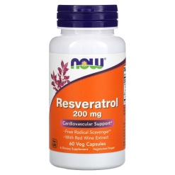 NOW Natural Resveratrol 200 mg. 60 капс