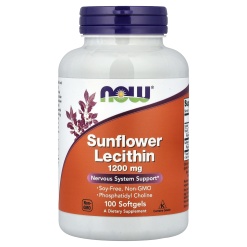 NOW Sunflower Lecithin 1200 mg. 100 гел.капс