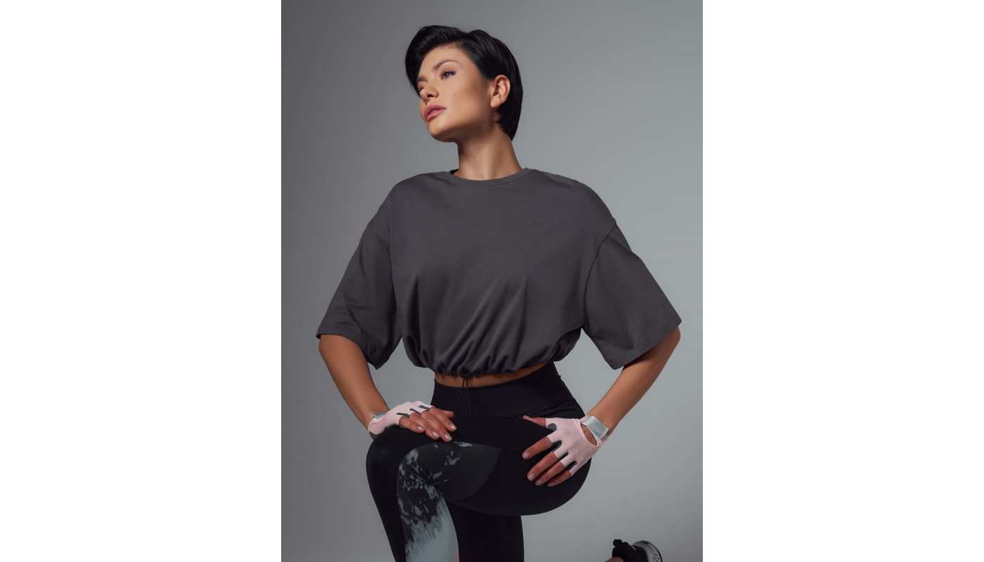 Укороченная футболка свободного силуэта 3W09.875.2