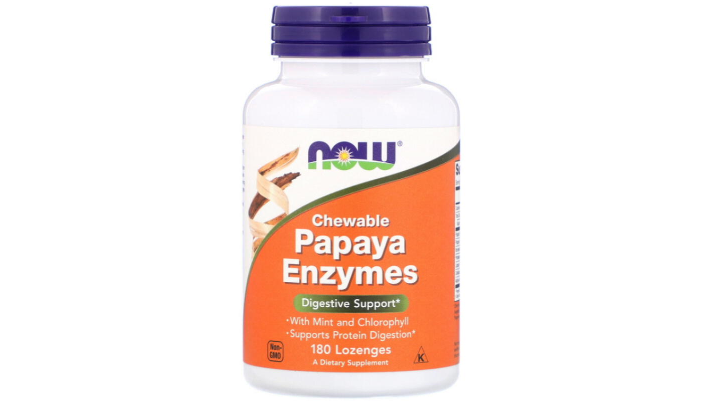 NOW Chewable Papaya Enzymes 180 пастилок