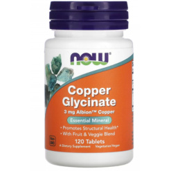 NOW Copper Glycinate 3 мг 120 таб