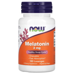 NOW Melatonin 3mg. 180 пастилок