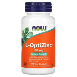 NOW L-Optizinc(R) 30mg + Copper 100 капс