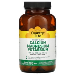 Country Life Calcium Magnesium Potassium 180 таб