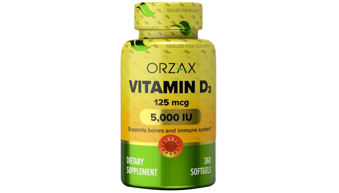 Orzax Vitamin D3 5000 IU 360 гел.капс