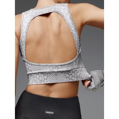 Серый топ-бра с открытой спиной